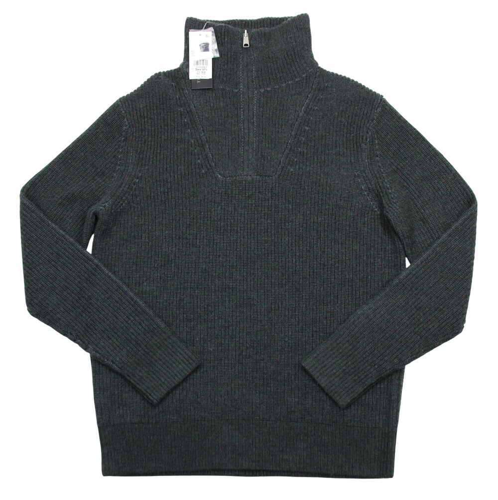 Bloomingdales Mens Store Sweater Mens Small Seaglass Merino Quarter‎ Zip Mock